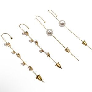 NWOT Bundle of Gold Cubic Zirconia Ear Cuff Earrings